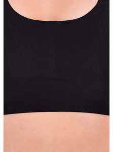 Black Color Cross Back Heart Shaped Crop Top Bra