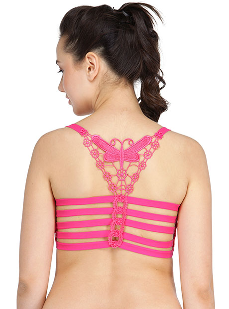 Pink Color Butterfly 5 Strep Bralette