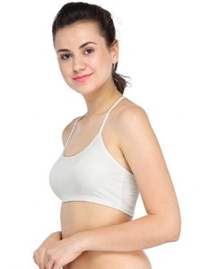 White Color Pyramid Style Padded Lace Bralette