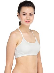 White Color Pyramid Style Padded Lace Bralette