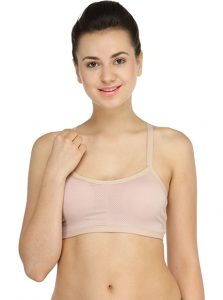 Nude Color Thin Butterfly Seamless Padded Crop Top Bra