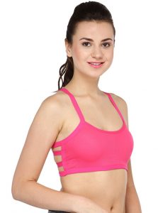 Pink Color Thin Butterfly Seamless Padded Crop Top Bra