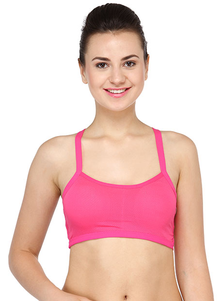 Pink Color Thin Butterfly Seamless Padded Crop Top Bra