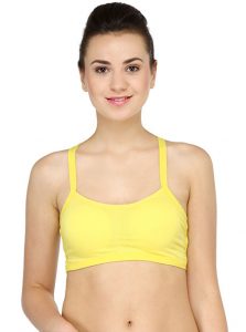 Yellow Color Thin Butterfly Seamless Padded Crop Top Bra