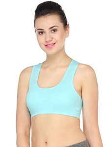 Blue Color Cross Back Crop Top Bra