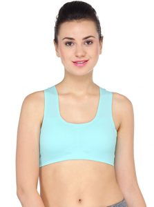 Blue Color Cross Back Crop Top Bra