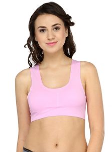 Purple Color Cross Back Crop Top Bra