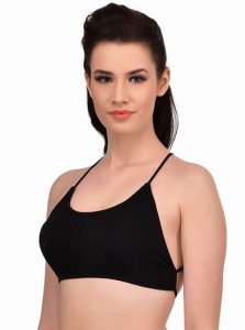 Black Color Pyramid Style Padded Bralette