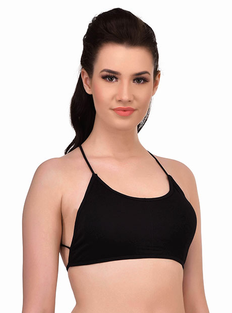 Black Color Pyramid Style Padded Bralette