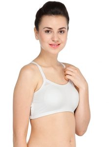White Color Fence Cage Bralet Padded T-shirt Bra Cum Crop Top