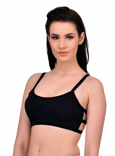 Black Color Stripe Bralet cum T shirt Bra