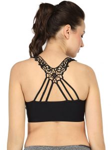 Black Color Crochet Lace T-shirt Bra