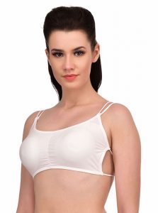 White Color Cage Bralette Cutout Seamless Bra