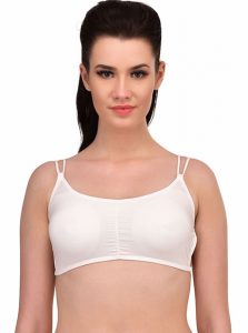 White Color Cage Bralette Cutout Seamless Bra - Zakarto