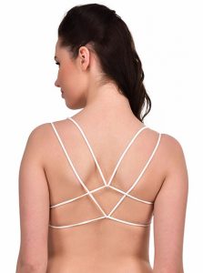 White Color Cage Bralette Cutout Seamless Bra