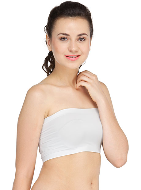 White Color Strapless Tube Bra for Woman