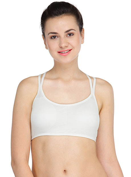 White Color Cross Back Women T-Shirt Bra