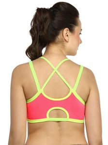 Pink Color Sports Bra with Stylist Back Pattern