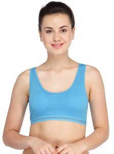 Blue Color Women Seamless Bra For Fitness Running Gym 