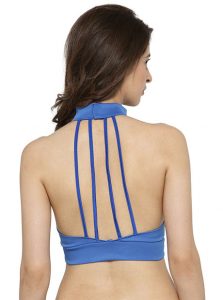 Blue Color Royal Blue Peep-Hole Cropped Top