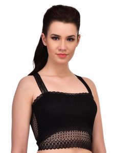 Black Color Lace Crop Top