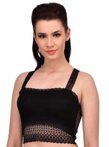 Black Color Lace Crop Top