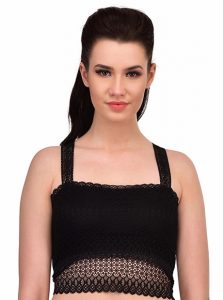 Black Color Lace Crop Top