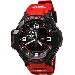 Casio G542 G-Shock Ga-1000-4Bdr Black-Red Analog-Digital Resin Gents Wrist Watch