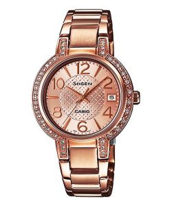 Casio Sx130 Sheen Series She-4804Pg-9Audr Rose-Gold Analog Ladies Wrist Watch