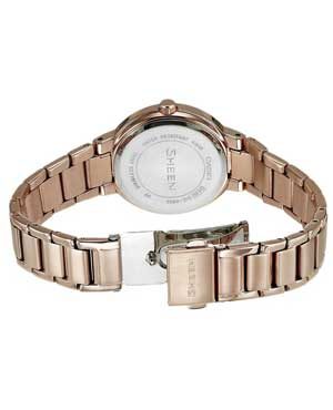 Casio Sx130 Sheen Series She-4804Pg-9Audr Rose-Gold Analog Ladies Wrist Watch