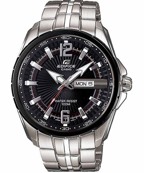 Casio Ed444 Edifice Series Ef-131D-1A1Vdf Black Stainless Steel Analog Gents Wrist Watch