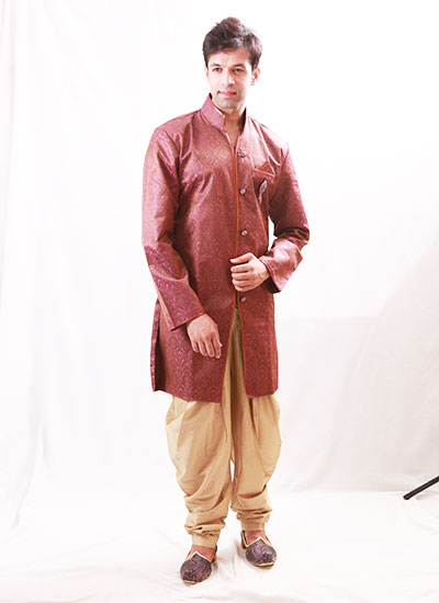 Exquisite Piping Of Shimmer Material Shades Of Purple Gold Indo Western Kurta Pajama