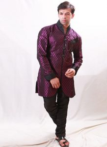 Rotex Brocade Fabric Lavender Indo Western Kurta Pajama