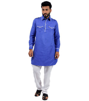 Ethnic Wardrobe Cotton Blend Pathani Suit/Kurta