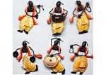 Pandit Musician Set Of Six Wrought Iron Handicraft Wall Hanging Showpiece