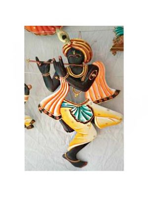 Colour Krishna Basuri Wrought Iron Handicraft Wall Hanging Showpiece