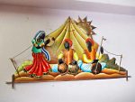 Rajasthani Desert Couple Wrought Iron Handicraft Wall Hanging Showpiece