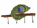 Peacock Feather Key Hanger Wrought Iron Handicraft Wall Hanging Showpiece