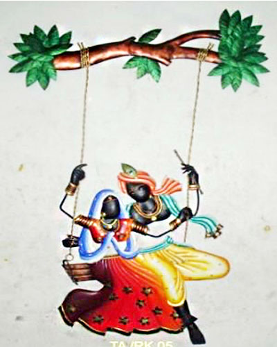 Radha Krishna Jhula (Big) Wrought Iron Handicraft Wall Hanging Showpiece