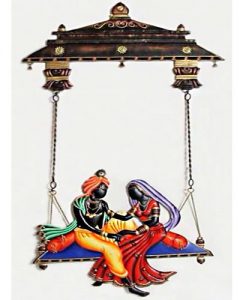 Radha Krishna (H) Jhula Wrought Iron Handicraft Wall Hanging Showpiece