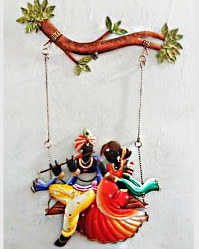 Radha Krishna Jhula ( Small ) Wrought Iron Handicraft Wall Hanging Showpiece