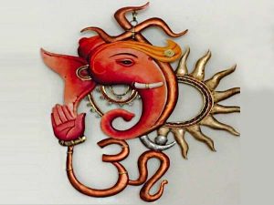 Swastik Om Sun Ganesha Wrought Iron Handicraft Wall Hanging Showpiece