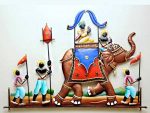 King Elephant Karwa Wrought Iron Handicraft Wall Hanging Showpiece