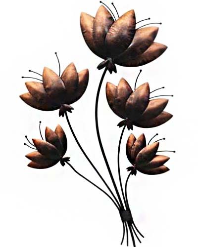 Antique Flowers Bunch Wrought Iron Handicraft Wall Hanging Showpiece