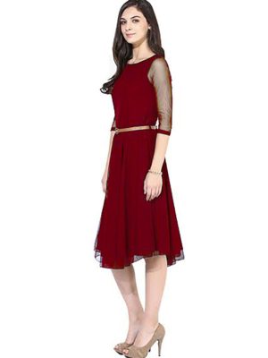 Exclusive Designer Maroon Dress