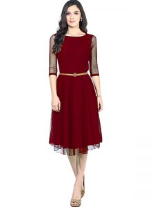 Exclusive Designer Maroon Dress