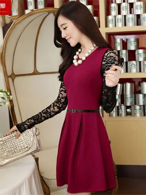 Exclusive Designer Maroon Western Dress