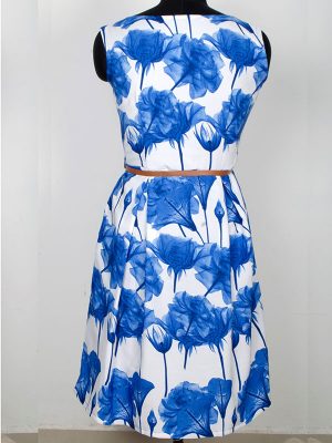 Exclusive Designer Wight Flower Print Dress