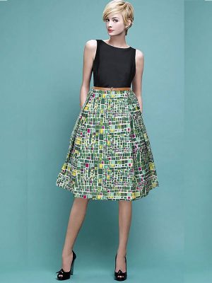 Exclusive Designer Cube Green Dress