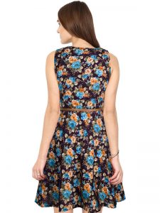 Exclusive Designer Floral Wine Dress